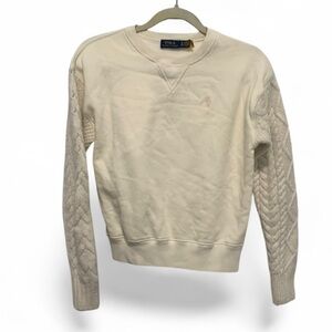 Polo Ralph Lauren Cable Knit Sweater Sleeves Sweatshirt Size XS